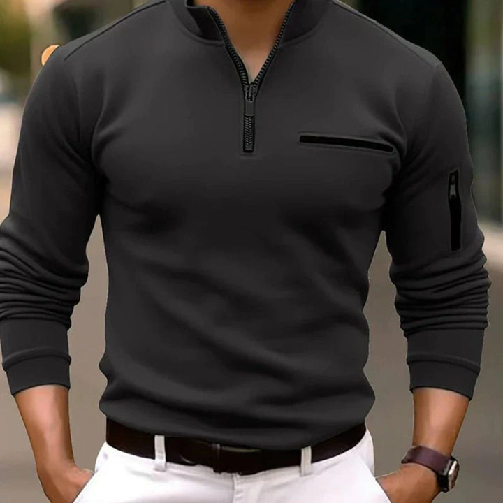 Michel | Polo Zippé Homme Manches Longues