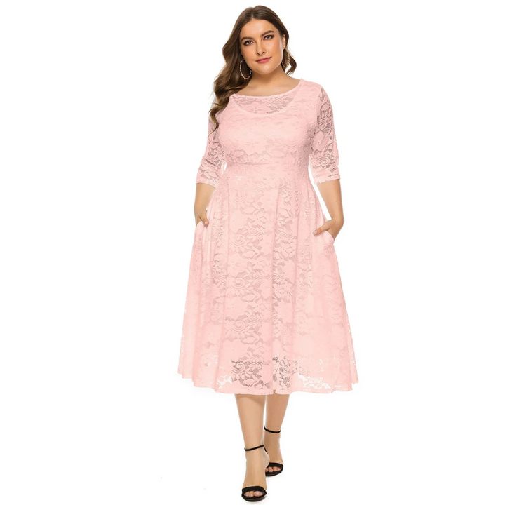 Karoline | Robe d'invitée de mariage grande taille pour femme | Midi