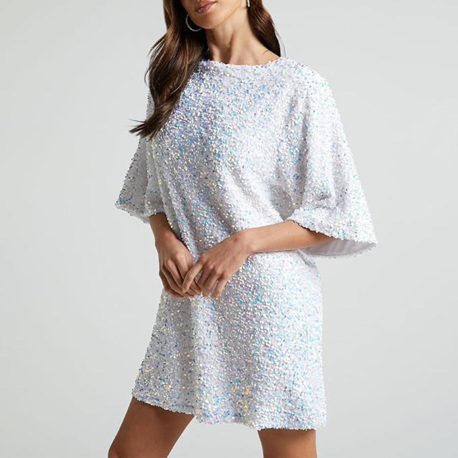 Annunziata | Robe pailletés pour femme | Manches Cloche