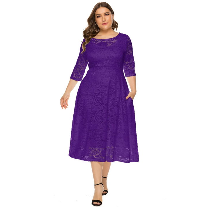 Karoline | Robe d'invitée de mariage grande taille pour femme | Midi