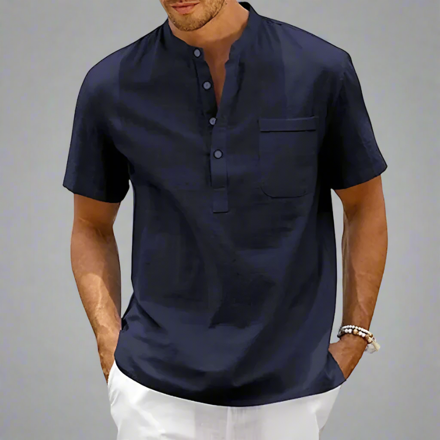 Emilo | Chemise en lin pur pour homme | Manche courte