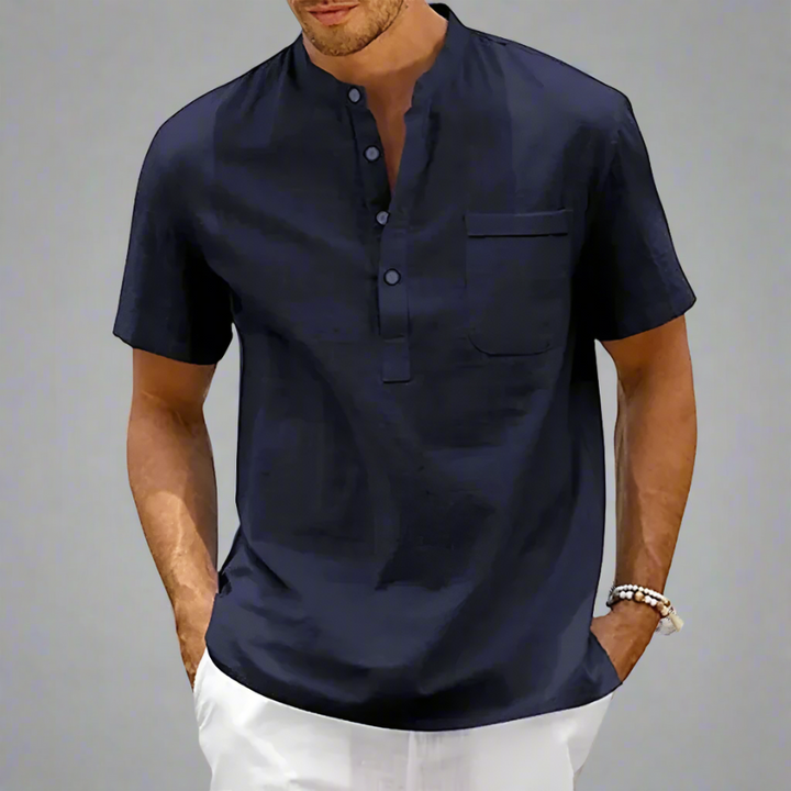 Emilo | Chemise en lin pur pour homme | Manche courte