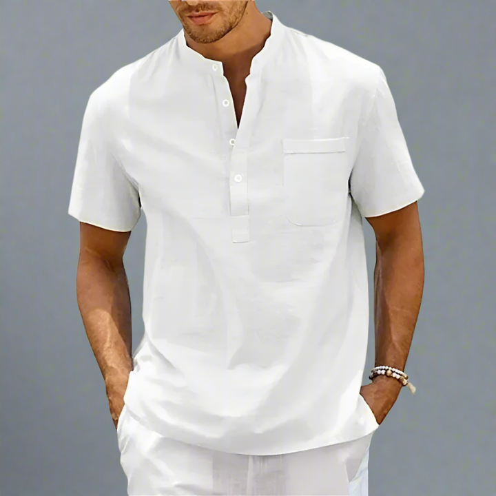 Emilo | Chemise en lin pur pour homme | Manche courte