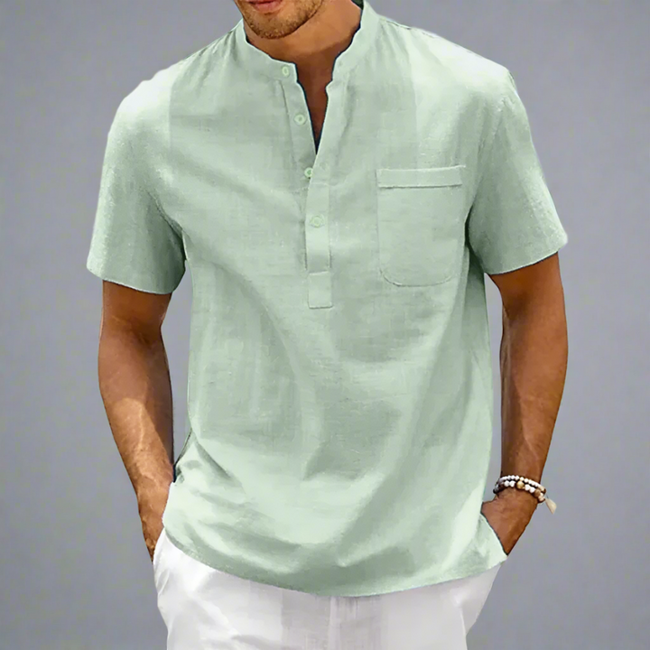 Emilo | Chemise en lin pur pour homme | Manche courte