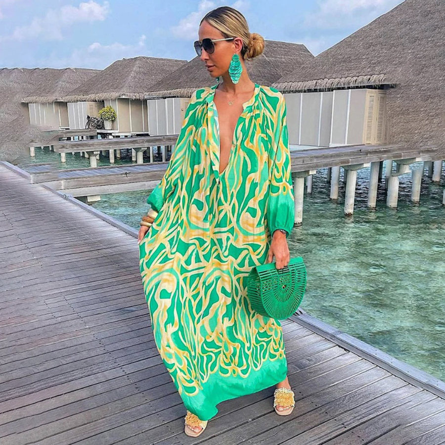 Zora | Robe de plage bohème longue pour femme | Maxi