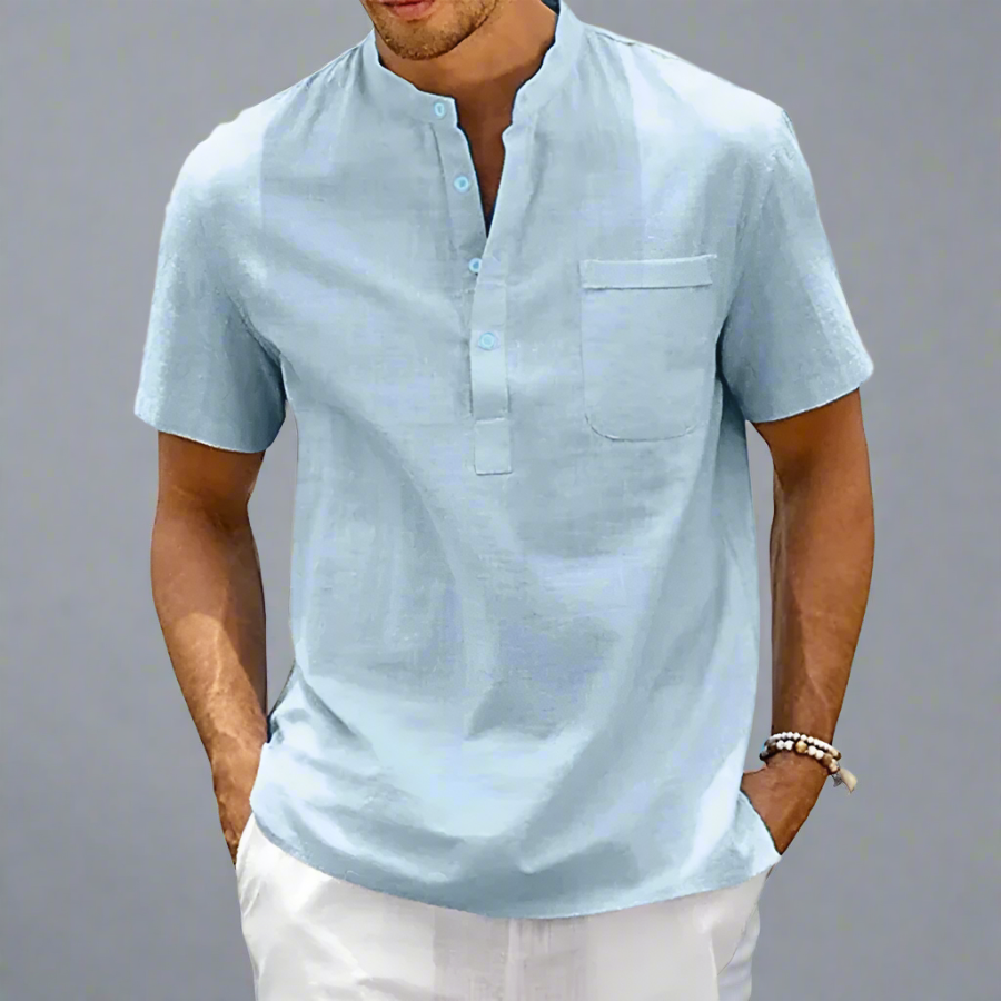 Emilo | Chemise en lin pur pour homme | Manche courte