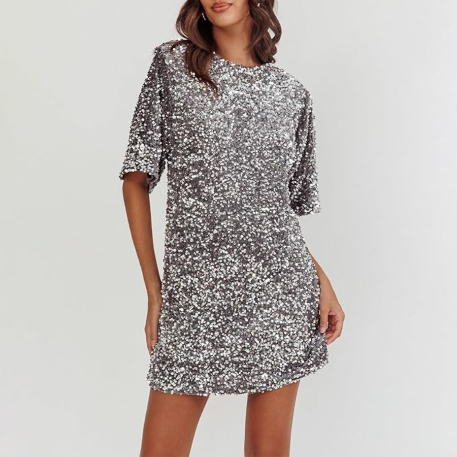 Annunziata | Robe pailletés pour femme | Manches Cloche