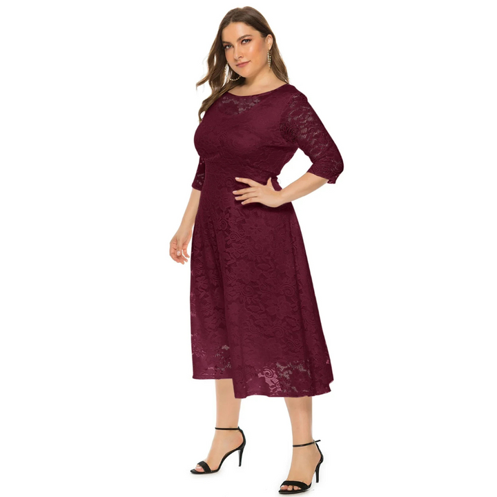 Karoline | Robe d'invitée de mariage grande taille pour femme | Midi