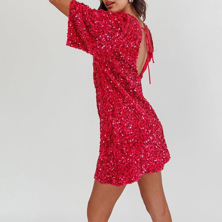 Annunziata | Robe pailletés pour femme | Manches Cloche