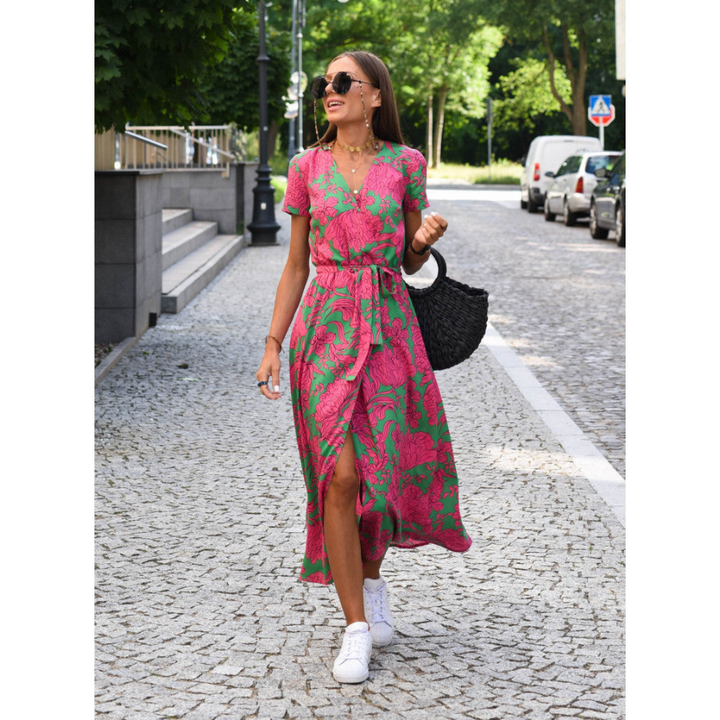Janneke | Robe d'été à fleurs pour femme | Midi