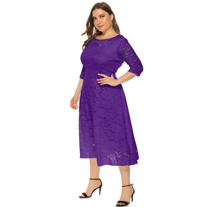 Karoline | Robe d'invitée de mariage grande taille pour femme | Midi
