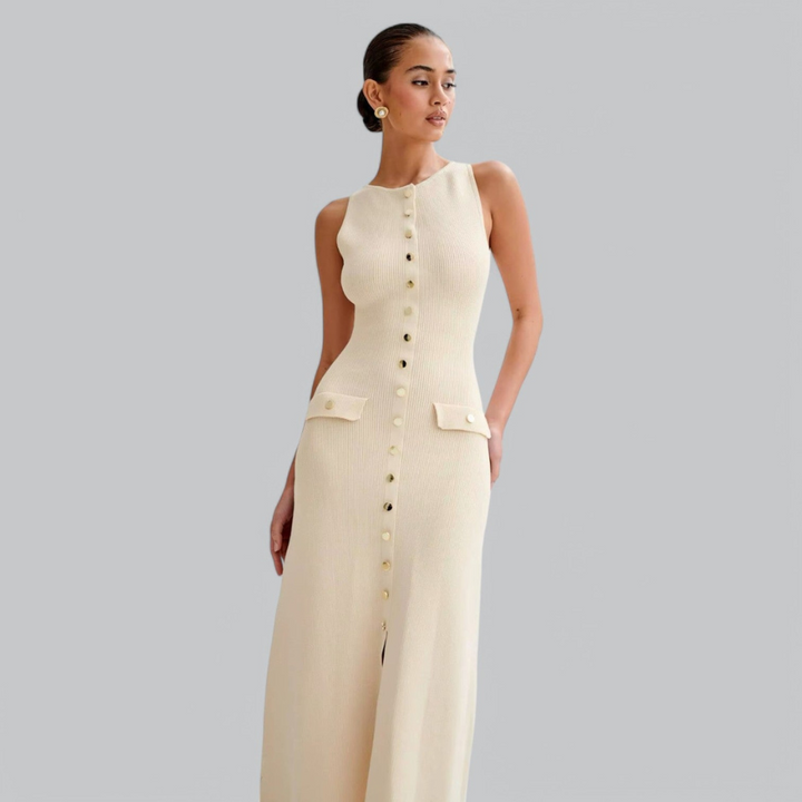Jasmine | Robe de soirée sans manches pour femme | Maxi