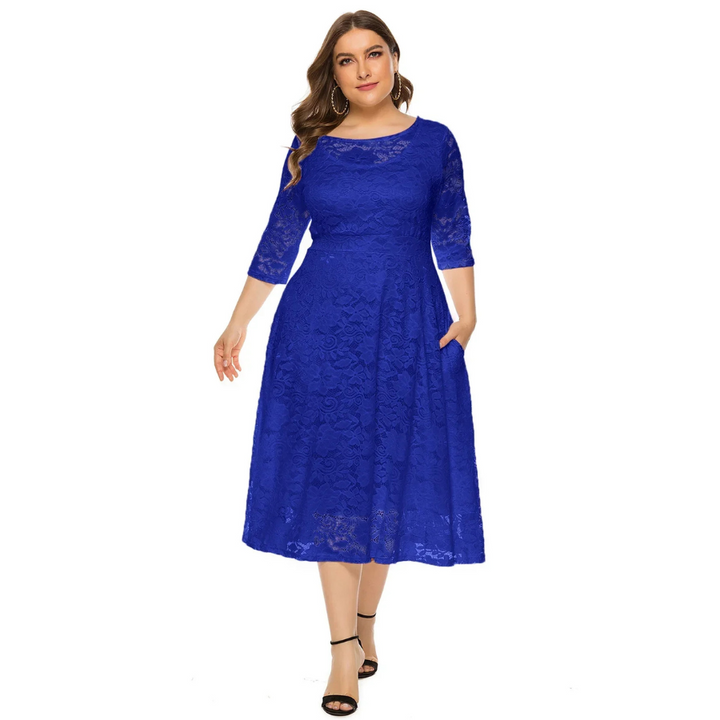 Karoline | Robe d'invitée de mariage grande taille pour femme | Midi