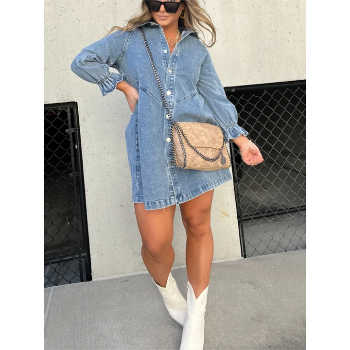 Anna | Robe d'été en jean pour femme | Midi