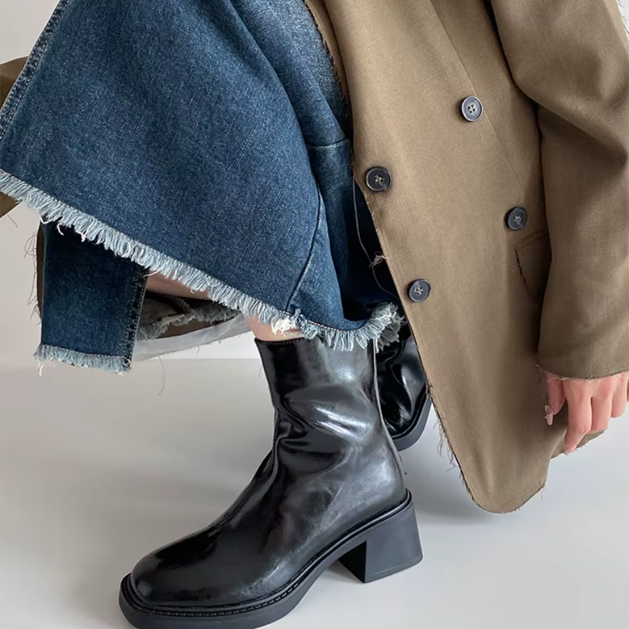 Céleste | Bottines talon bloc pour femme | Élégance