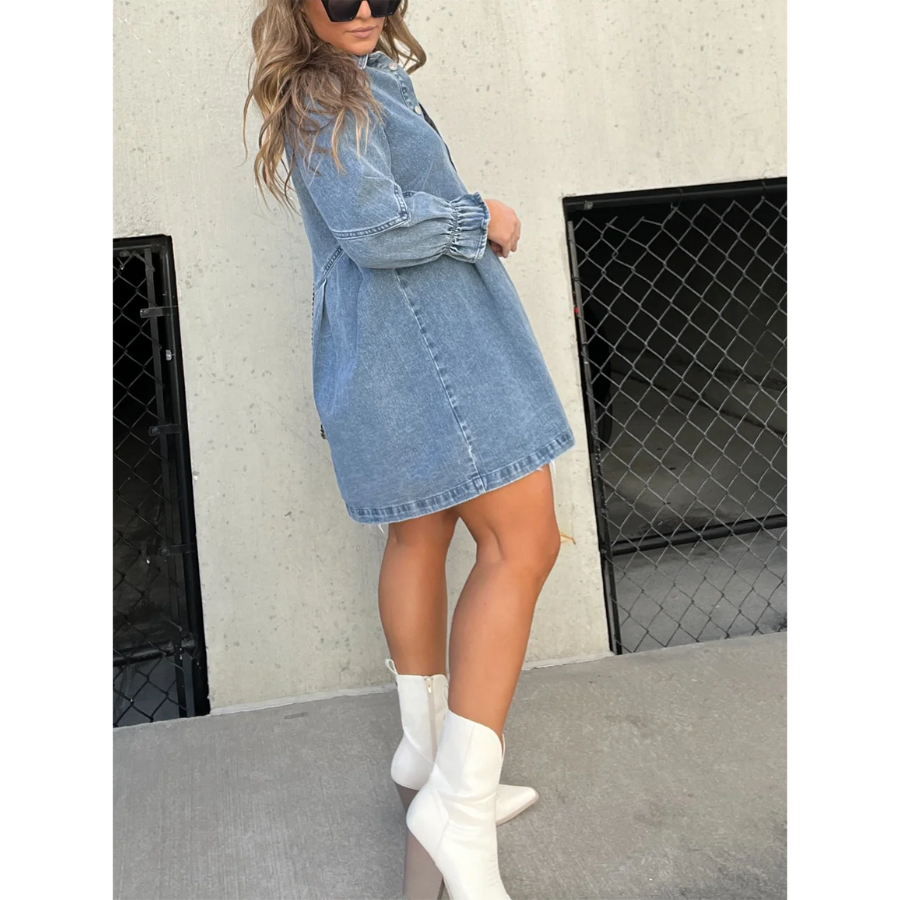 Anna | Robe d'été en jean pour femme | Midi