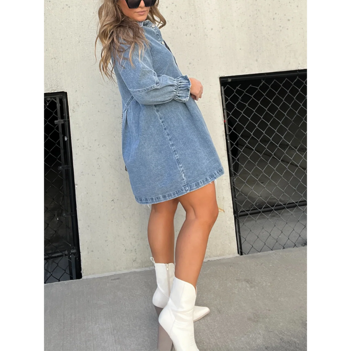 Anna | Robe d'été en jean pour femme | Midi