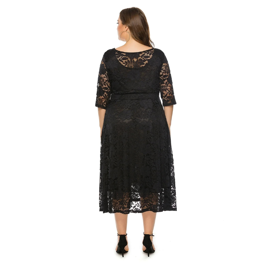 Karoline | Robe d'invitée de mariage grande taille pour femme | Midi