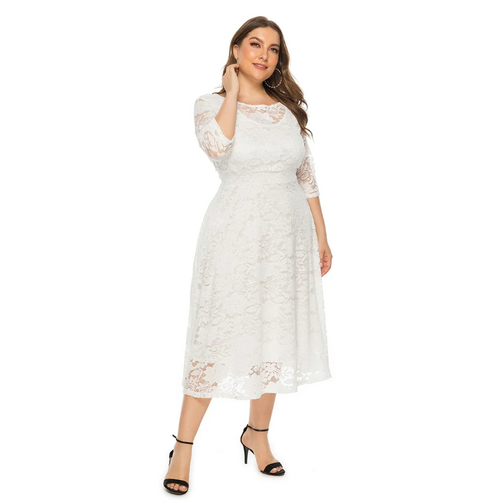 Karoline | Robe d'invitée de mariage grande taille pour femme | Midi