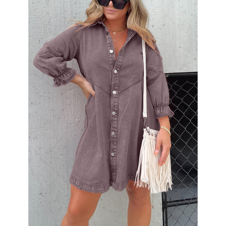 Anna | Robe d'été en jean pour femme | Midi