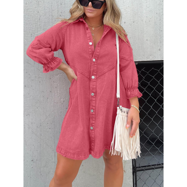 Anna | Robe d'été en jean pour femme | Midi