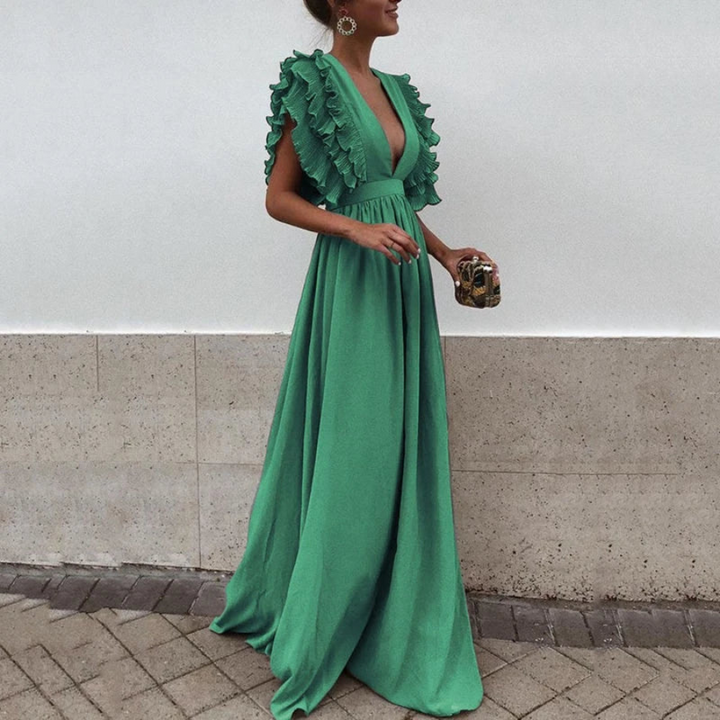 Weronika | Robe Élégante Avec Manches À Volants | Invitée de mariage