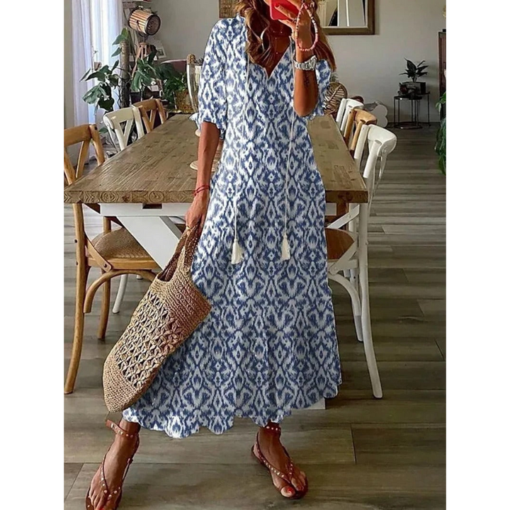 Lisbeth | Robe d'été à fleur pour femmes | Maxi