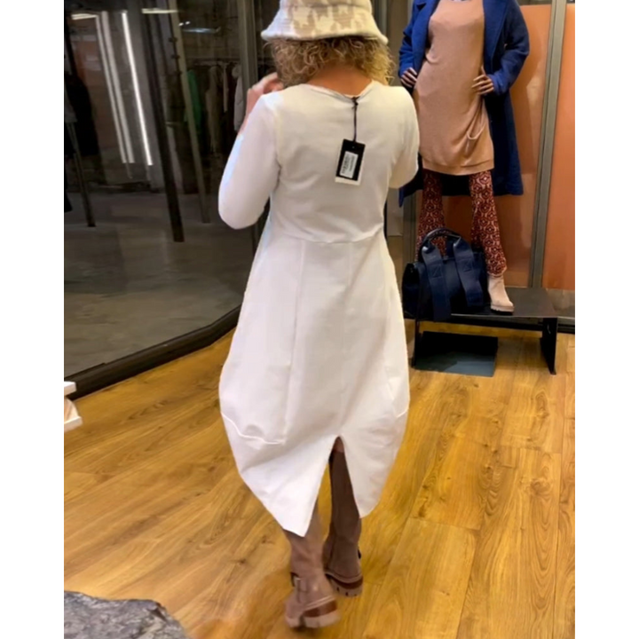 Mijke | Robe Midi Noire avec Poches  | Midi