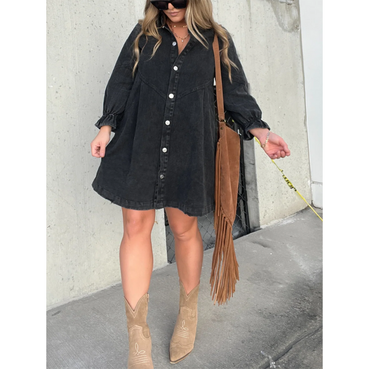 Anna | Robe d'été en jean pour femme | Midi