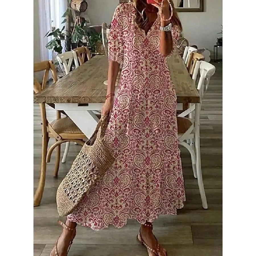 Lisbeth | Robe d'été à fleur pour femmes | Maxi