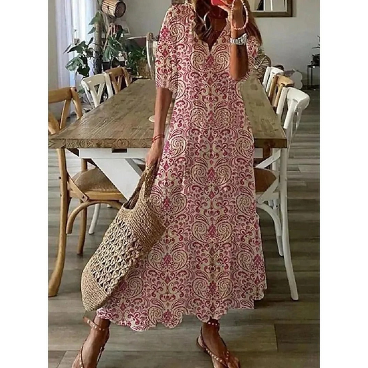 Lisbeth | Robe d'été à fleur pour femmes | Maxi