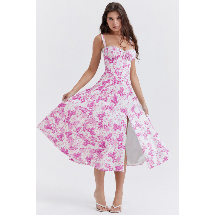 Annalise | Robe d'été à fleurs pour femme | Midi