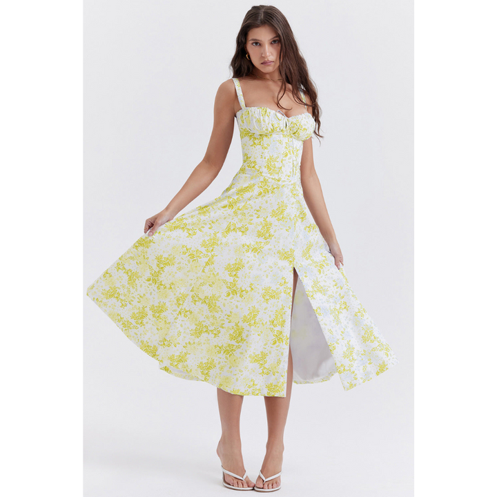 Annalise | Robe d'été à fleurs pour femme | Midi