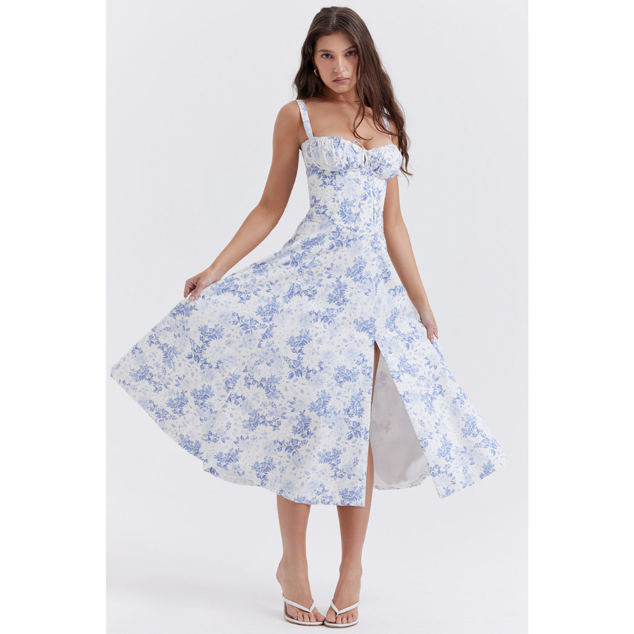 Annalise | Robe d'été à fleurs pour femme | Midi