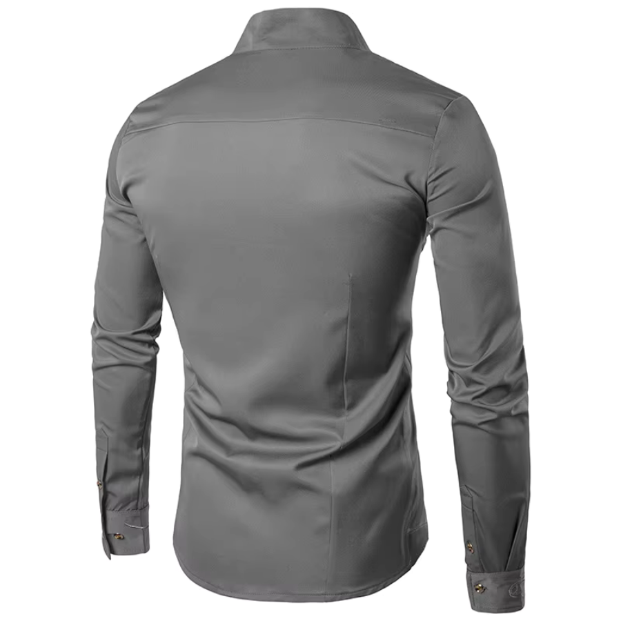Nils | Chemise à col montant pour hommes | Manche Longue