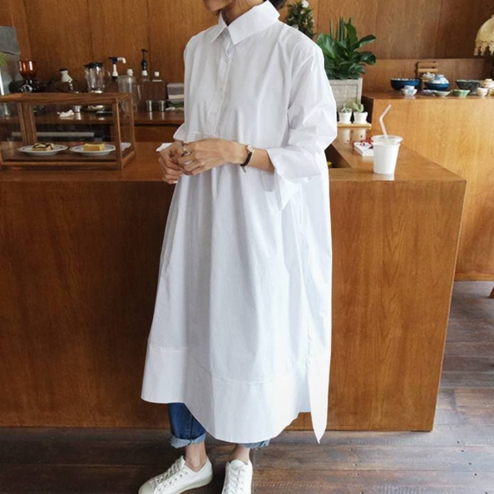 Adrienne | Robe Chemise Oversize Pour Femme | Maxi