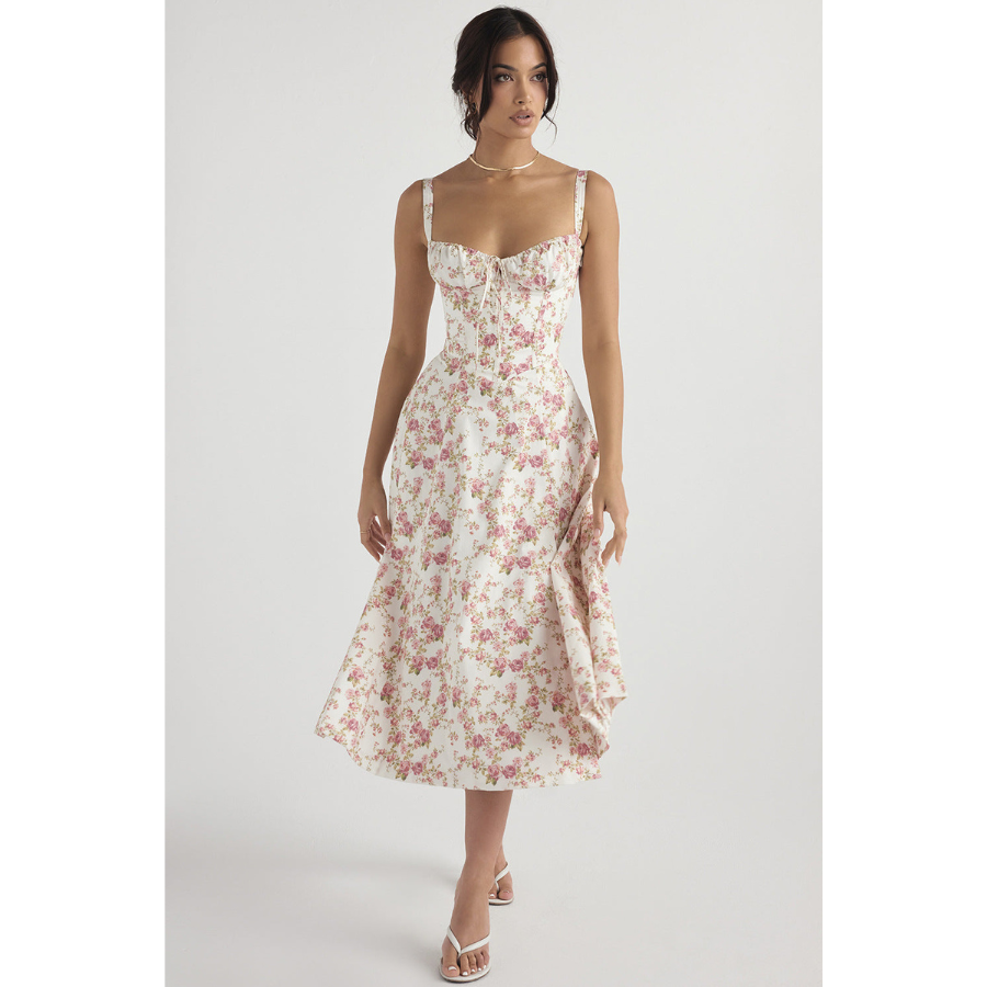 Annalise | Robe d'été à fleurs pour femme | Midi