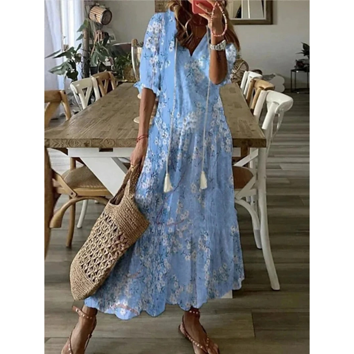 Lisbeth | Robe d'été à fleur pour femmes | Maxi