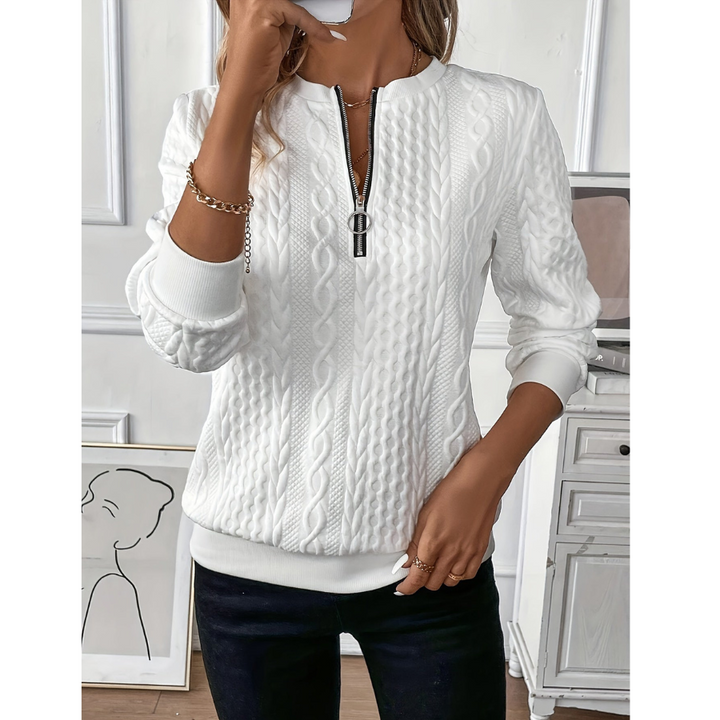 Nuala  | Sweat Élégant à Zip en Polaire | Hiver