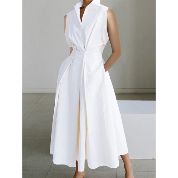 Makenzie | Robe d'été chemise pour femme | Blanche