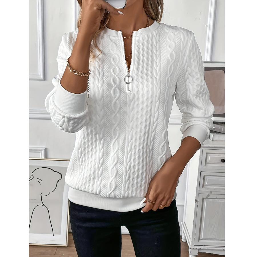 Nuala  | Sweat Élégant à Zip en Polaire | Hiver