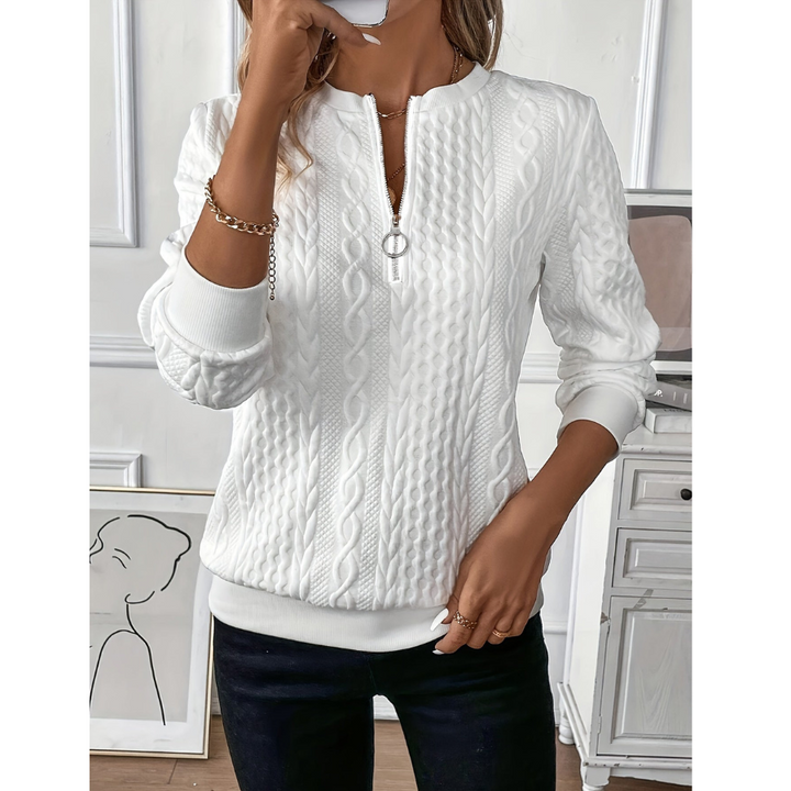 Nuala  | Sweat Élégant à Zip en Polaire | Hiver