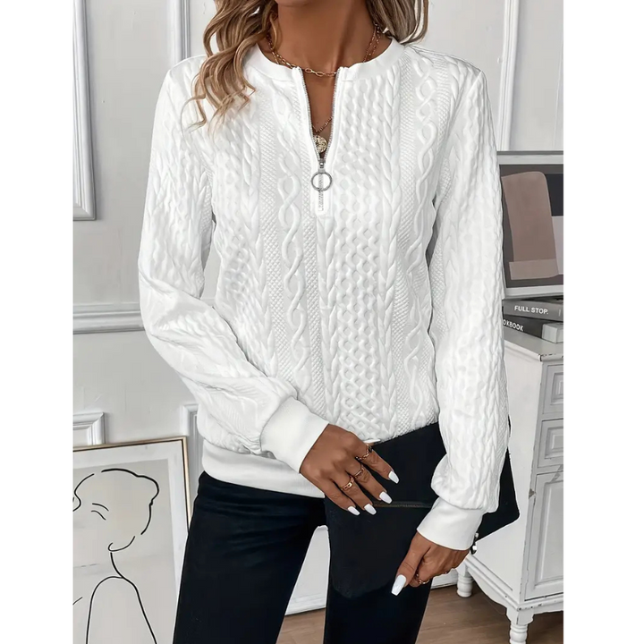 Nuala  | Sweat Élégant à Zip en Polaire | Hiver