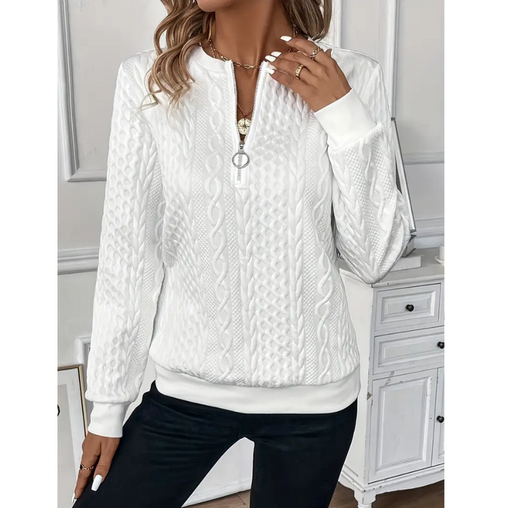 Nuala  | Sweat Élégant à Zip en Polaire | Hiver