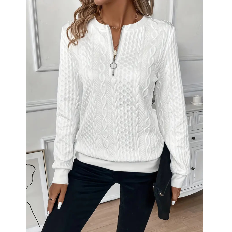 Nuala  | Sweat Élégant à Zip en Polaire | Hiver