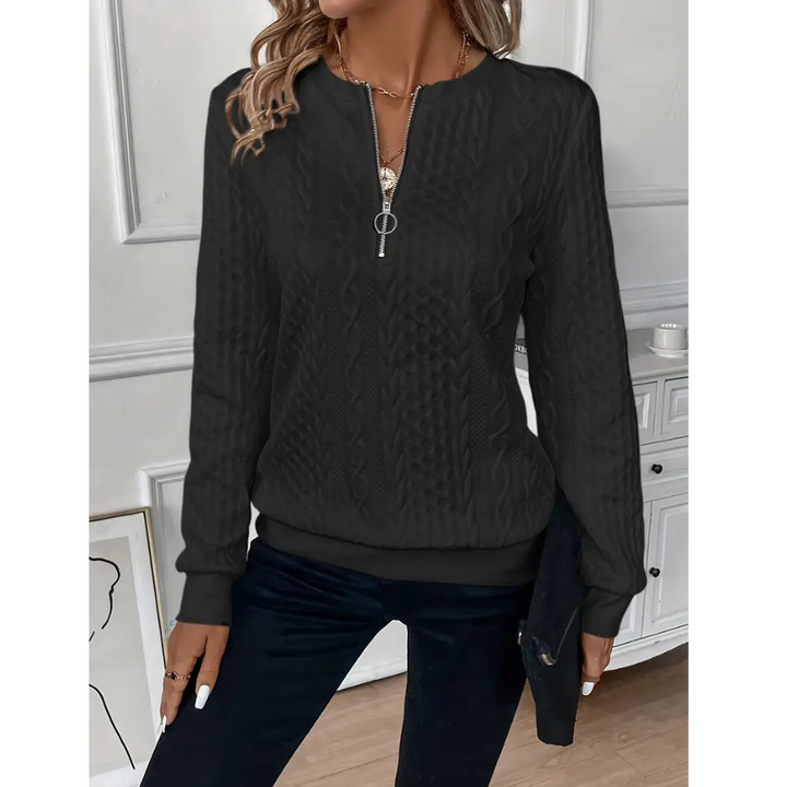 Nuala  | Sweat Élégant à Zip en Polaire | Hiver
