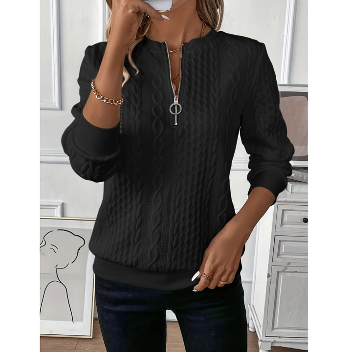 Nuala  | Sweat Élégant à Zip en Polaire | Hiver