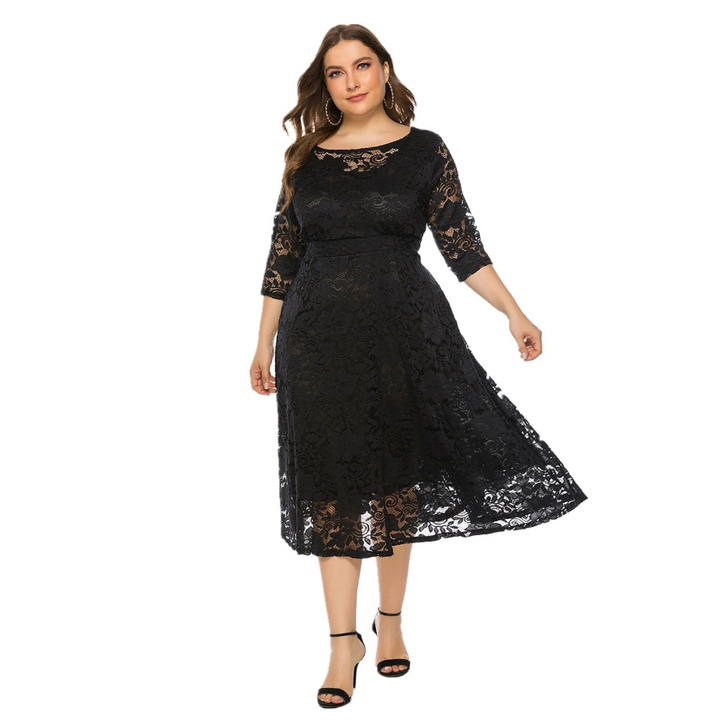 Karoline | Robe d'invitée de mariage grande taille pour femme | Midi