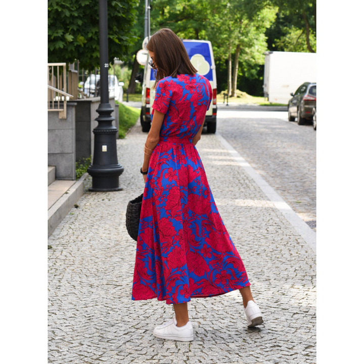 Janneke | Robe d'été à fleurs pour femme | Midi