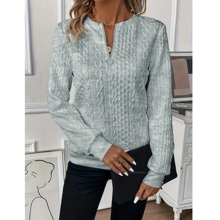 Nuala  | Sweat Élégant à Zip en Polaire | Hiver